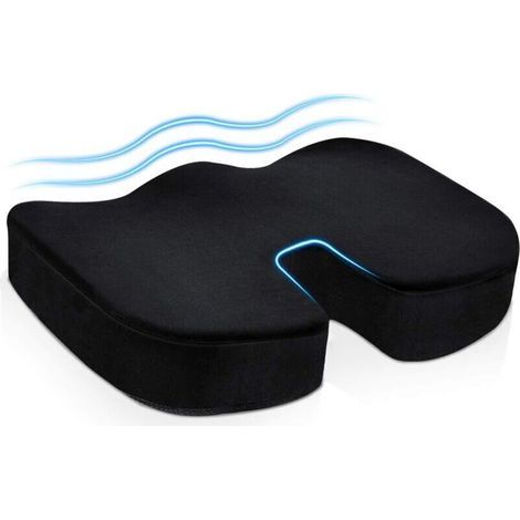 Ahlsen Coussin de Siège, Coussin d'Assise en Mousse à Mémoire, Coussin de Siège Anti-Escarres, Coussin Siège pour Sciatique, pour Siège de Voiture, Chaise, Fauteuil Roulant (1/5)