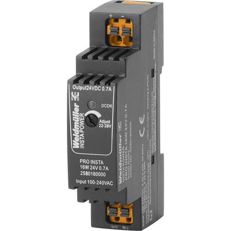 Weidmüller 2580180000 Alimentatore switching 24 V/DC 0.7 A 16 W Contenuto 1 pz.