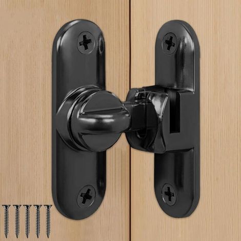 Schiebetürschloss, 90/180-Türschloss, für Schiebetüren, Scheunen, Badezimmer, Fenster, Küchen usw. (Schwarz) - Crezuo