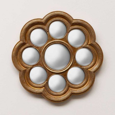 Miroir convexe doré 8 mini miroirs 35cm (1/4)
