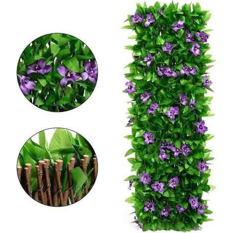 Haie De Lierre Artificielle - Protection Uv - Décoration Murale - Fausses Feuilles - En Bois Massif Et Plastique - Pour Jard[u5615] (1/4)