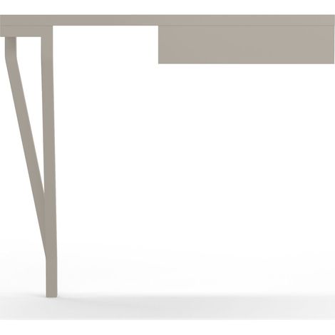 Table console, modèle 733 collection AIRE, en hêtre massif cérusé, taupe (1/3)