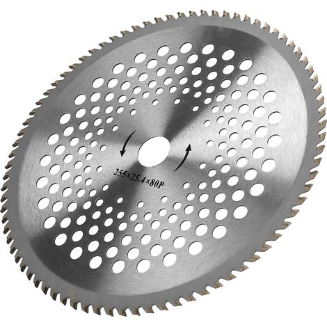 Lame de scie circulaire 10 pouces en acier professionnel, disque de coupe 80 dents pour débroussailleuse, coupe-herbe et taille-bordures, accessoire de jardin durable (1/2)