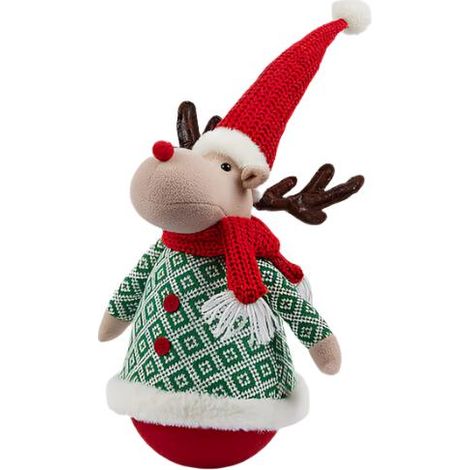 Pupazzetto decorativo renna verde e rosso per il natale -Modello 1 (1/3)