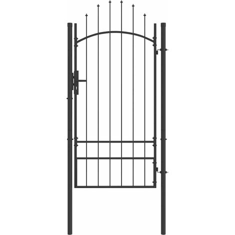 Porte de Jardin avec verrouillage Gris 100 x 200 cm Acier CFW135034 (1/5)