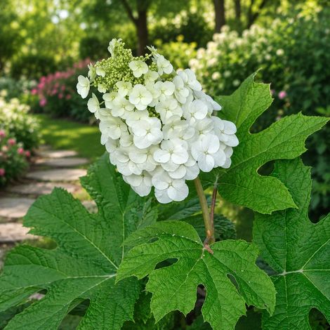 Gardenaria Ortensia - Hydrangea Quercifolia 'Jetstream' - Pianta acidofila ornamentale da esterno - Altezza: 40/50 cm (vaso19) (1/2)
