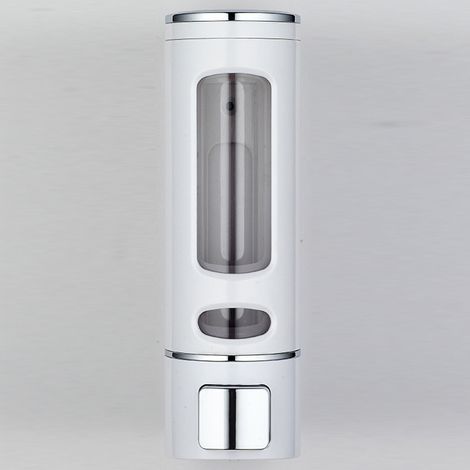 400ML y blanco - 1 unidad, dispensador de jabón de pared, dispensador manual de jabón líquido, gel de ducha, champú (1/4)