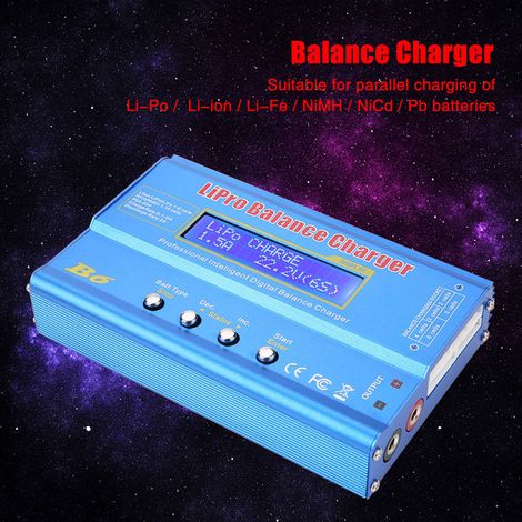 Chargeur/déchargeur d'équilibrage numérique LCD B6 80W pour batteries RC LLiPo NiMH (prise UE) (1/5)