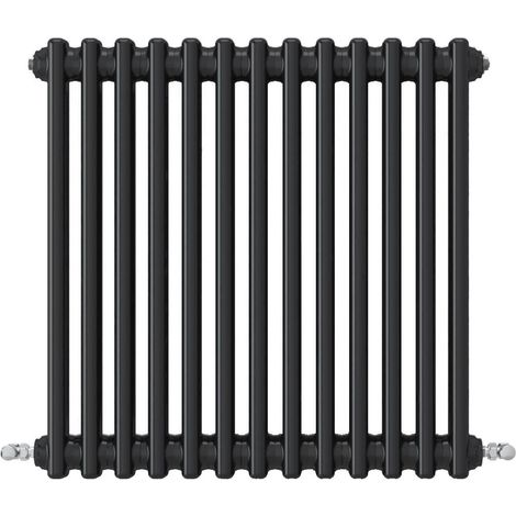 Acezanble Horizontal Traditional Cast Iron Style Radiator 600x605mm 3 Column Black