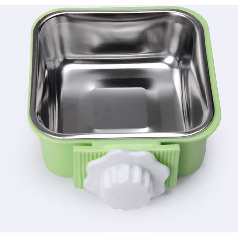 Cage suspendue amovible 2 en 1 en acier inoxydable pour chiots, chats, lapins, cochons d'Inde, hérissons et oiseaux (vert) (1/5)