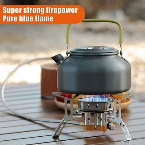 Réchaud Moose Rocket Stove, réchaud portable d'extérieur à double couche coupe-vent à trois brûleurs de 3500 W avec adaptateur (1/5)
