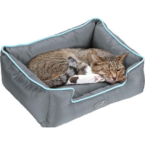 RHAFAYRE Panier pour Chien Lavable en Machine, Coussin Chien Dehoussable Imperméable Anti-Poils, Lit pour Chien Moyen Indestructible Respirant en Tissu Oxford Frais en été ( S 49x44x18cm)