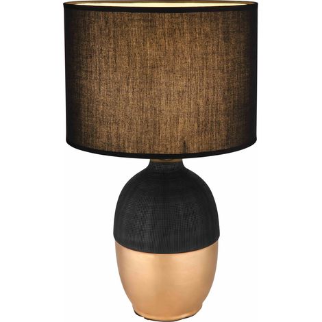 GLOBO Lampada Da Tavolo Ceramica Nero, 1 x E14