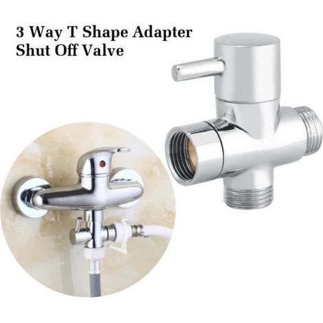 Vente Chaude Atyhao 3 Voie T-adapteur Diverter Vanne Pour Tete Douchette Pommeau Pomme Douche à Main (1/4)