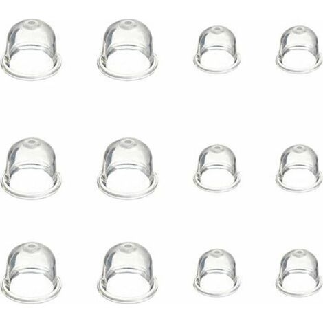 LaBlanc – 12 Stück weiße Primerpumpen (19 mm und 22 mm) mit transparentem Vergaserölbecher für Rasenmäher, Heckenschere, Benzinsäge und Ventilatoren (1/5)