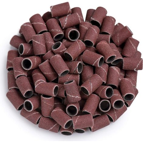 Lot de 100 bandes de ponçage professionnelles pour manucure, grain 180, compatibles avec les ponceuses électriques et les ongles en acrylique.