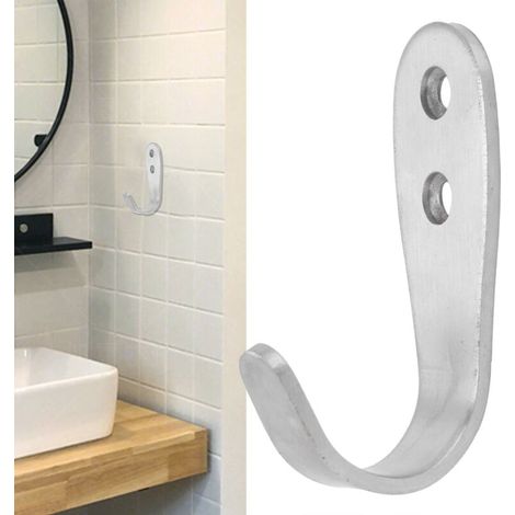 Patère Murale Solide 304 Stainless Steel Support de Rangement pour Accrocher Vêtements et Serviettes Dans La Salle de Bain Durable & Anti Rouille Simple à Installer (1 Hook)