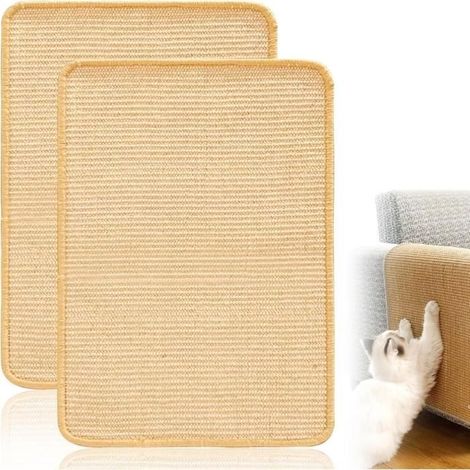 2 griffoirs muraux pour chat - 60 x 40 cm - Tapis griffoir en sisal - Tapis griffoir pour meubles de canapé - Tapis de protection (1/4)
