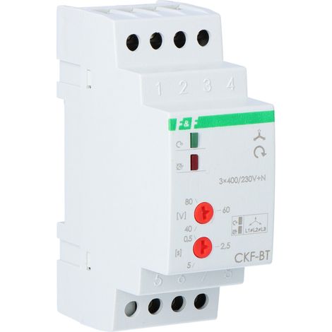 Phasenfolge- und Phasenausfallsensor CKF-BT Kontakt: 1NO, I=10A, einstellbare Reaktionszeit 0,5-15 Sek., 2 Module (1/3)