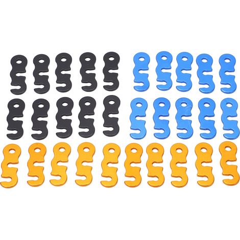30 pièces de serre-câble en alliage d'aluminium pour tente de camping, régleur de tension pour corde, équipement de randonnée et activités extérieures (1/5)