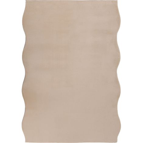 Area Rug Beige Faux Fur 160 x 230 cm High Pile Living Room Polyester Backing Modern Hallway DAWA (1/5)