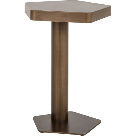 Table d appoint élégante finition or brossé pour salon contemporain - or brossé élégant (1/4)