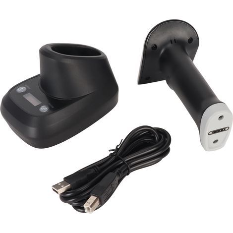 Lecteur de codes-barres sans fil 3 modes 2.4GHz avec écran OLED et retour vibratoire, scanner portable pour magasin, marché et boutique. (1/5)