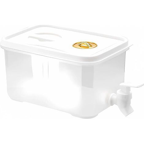 Distributeur d'eau transparent de 5 L pour réfrigérateur avec robinet anti-fuite - Récipient à boisson facile à remplir pour la maison et la cuisine - Récipient d'eau en polypropylène (1/5)