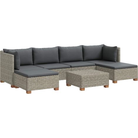 7 pz Set Lounge in Rattan con Cuscini GENDT Rattan naturale vidaXL (1/5)