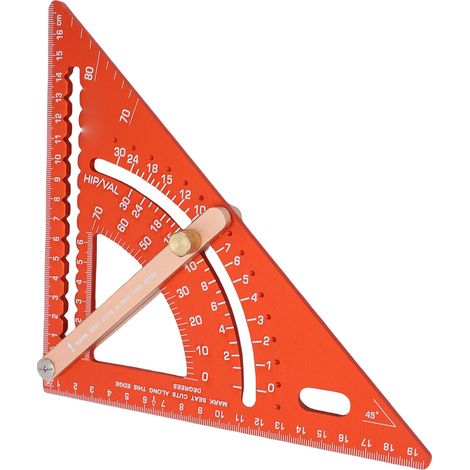 Règle triangulaire réglable, outil de mesure multi-angle, cadre de chevron en alliage d'aluminium carré pour le travail du bois (1/5)