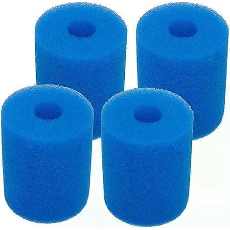 Lot de 4 cartouches filtrantes éponge pour piscine de type H. Outil de nettoyage réutilisable et lavable pour spas et filtres éponges In-Tex de type H.-AquaForge (1/5)