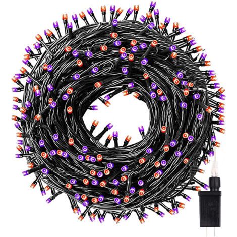 pair Guirlandes lumineuses d'Halloween, guirlandes lumineuses avec décorations pour fêtes et carnavals (violet et orange) (1/5)