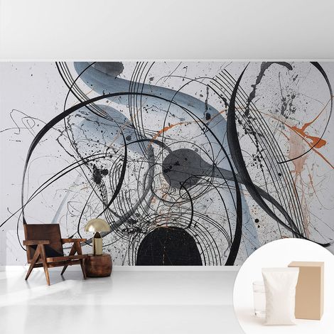 Tapete Vliestapete mit Kleber - modernes Design - Wohnungsdeko - geruchslos - langlebig Ausdrucksstarke Abstraktion 416x254 cm (1/5)