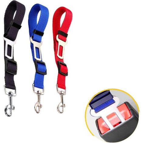 Cinturones de seguridad para perros en coche, 3 piezas (42-70 cm) Correa seguridad ajustable perros gatos, Cinturón seguridad universal mascotas (1/5)