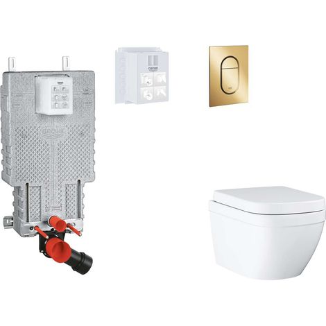 Grohe Uniset - Set bâti-support, cuvette, abattant SoftClose, plaque de déclenchement Arena Cosmopolitan S, Triple Vortex, Cool Sunrise SANI15BB4110 (1/5)