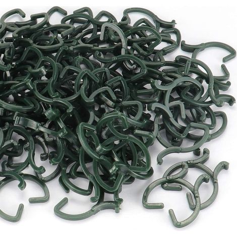 100 Pièces Clips De Vigne Végétale, 1 Taille Clips De Support pour Plantes Clips De Fixation De Vigne pour Support De Tige De Fleur De Fruit De Légume (Vert) H132 (1/5)