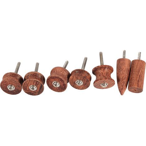 Set mit 7 Lederpolierern aus Rosenholz mit spitzen Enden zum Glätten (1/5)
