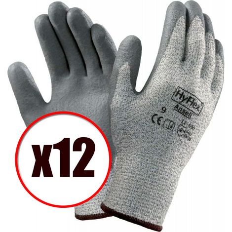 Lot de 12 paires de gants de travail en lycra et kevlar Hyflex 11-630 EN388 anti coupure Taille - Taille 9 (1/4)