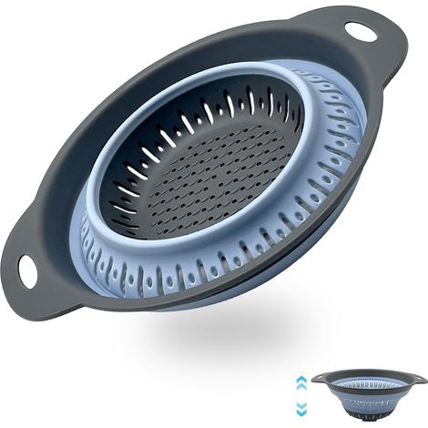 3 - Passoire - Égouttoir - Pliable en Silicone - Pour Lavage et Vidange de Légumes et Pâtes - Cuisine et Camping - Vert - 20x20x8cm