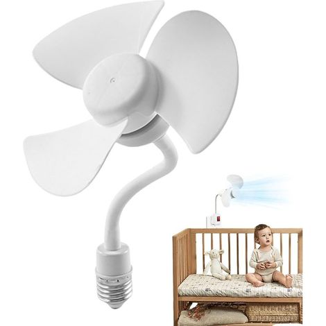 Ventilateur de plafond portable,ventilateur portable avec vis E27 Puissant ventilateur de refroidissement avec douille filetée Rotation à 360 degrés,petit ventilateur compact pour chambre (1/5)