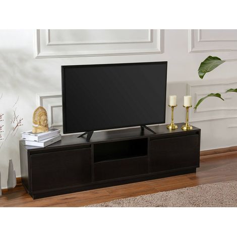 Dmora - Fernsehschrank Lovere, Ständer für Wohnzimmerfernseher, Niedriges Wohnzimmer-Sideboard, TV-Ständerbasis, 160x30 h42 cm, Schwarz (1/5)