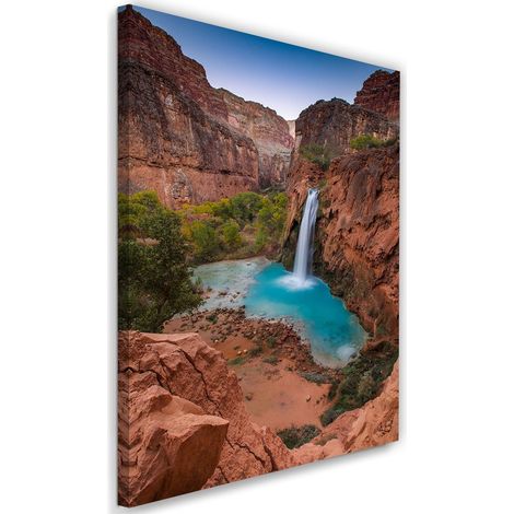 Tableau sur toile Cascade Nature Rocher 40x60 (1/5)