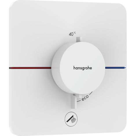 Mitigeur thermostatique avec 1 sortie additionnelle, Robinet encastré avec arrêt de sécurité à 40°C, Thermostat 1 sortie, Blanc mat (1/5)