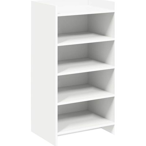 Meuble à chaussures blanc, 48 x 36 x 92 cm, bois d'ingénierie. (1/5)