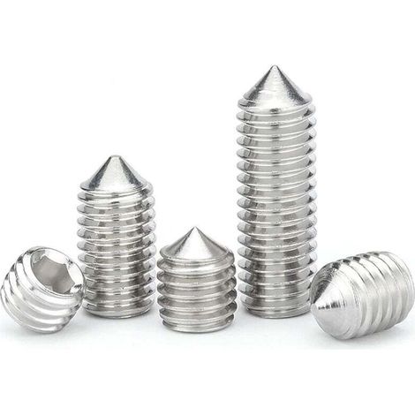 M6-Konus-Gewindestifte, Sechskant-Gewindestifte aus Edelstahl, Innensechskantschrauben, M6×20 mm, 20 Stück – Crezuo