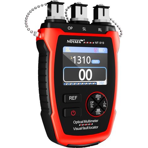 wattmètre optique NOYAFA NF-919, testeur de câbles à fibre optique 3 en 1 avec fonction source lumineuse et localisateur visuel de défauts jusqu'à 10 km (OPM/VFL/SL), outil rechargeable pour fibre opt (1/5)