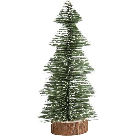 Sapin enneigé vert décoratif - Miniature 25 cm