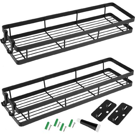 Porte-épices noir, rangement pour épices et condiments, 2 pièces (1/5)