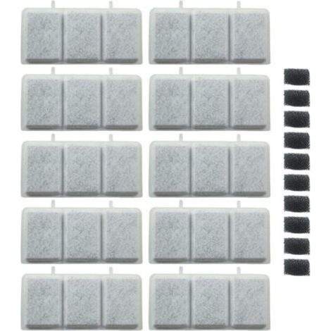 10 PCS Cat Water Fountain Filter, Replacement Water Fountain Filters, with Triple Filtration System with Resin and Activated Carbon (1/5)