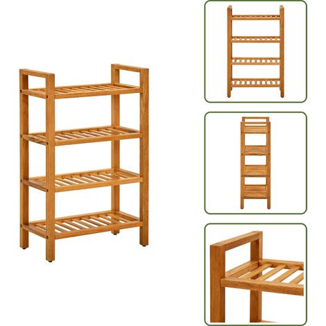 Organizador de zapatos - vidaXL Zapatero con 4 estantes madera maciza de roble 50x27x80 cm - Pasillo decorativo